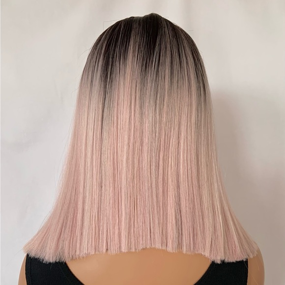 Very Pretty 16” Ombre Pearl Pink Premium Fiber Lace Front Wig - Picture 9 of 9